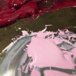 MIXING PINK INK FOR THE LETTERPRESS